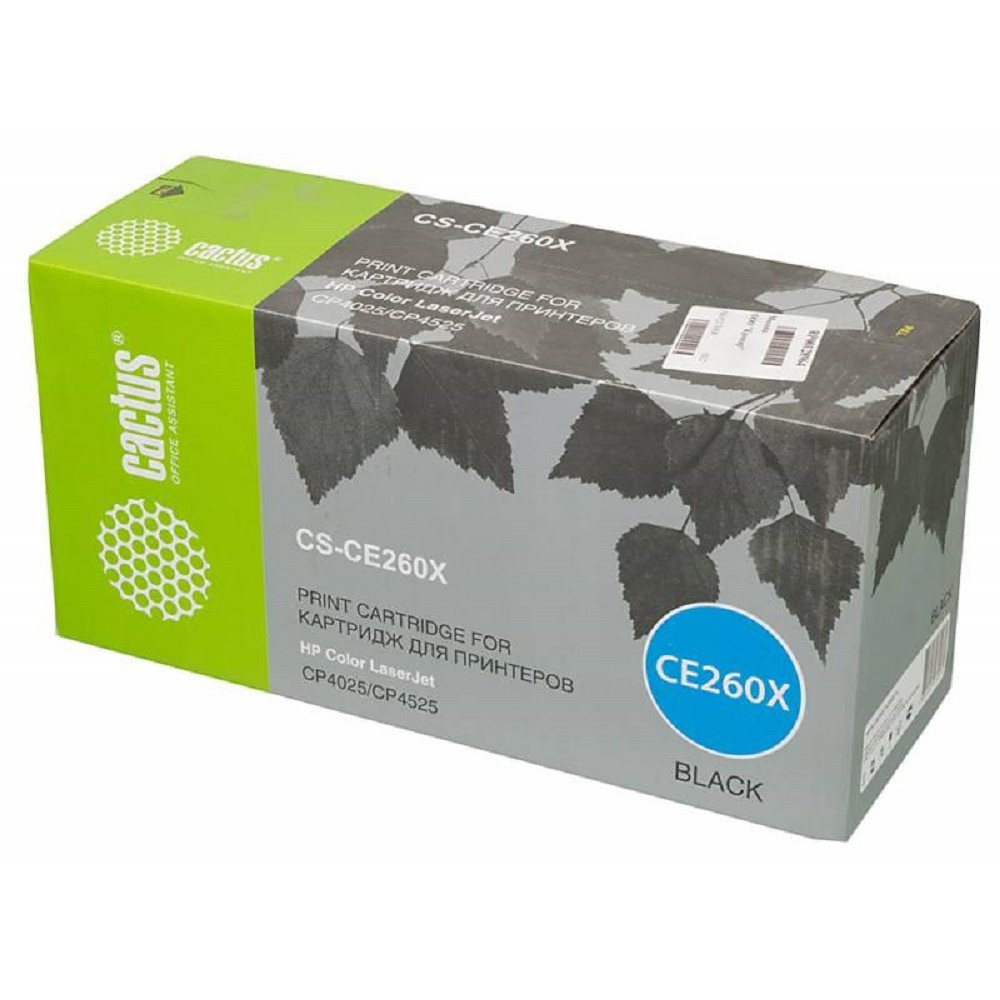 Картридж лазерный Cactus CS-CE260X CE260X черный (17000стр.) для HP LJ CP4525