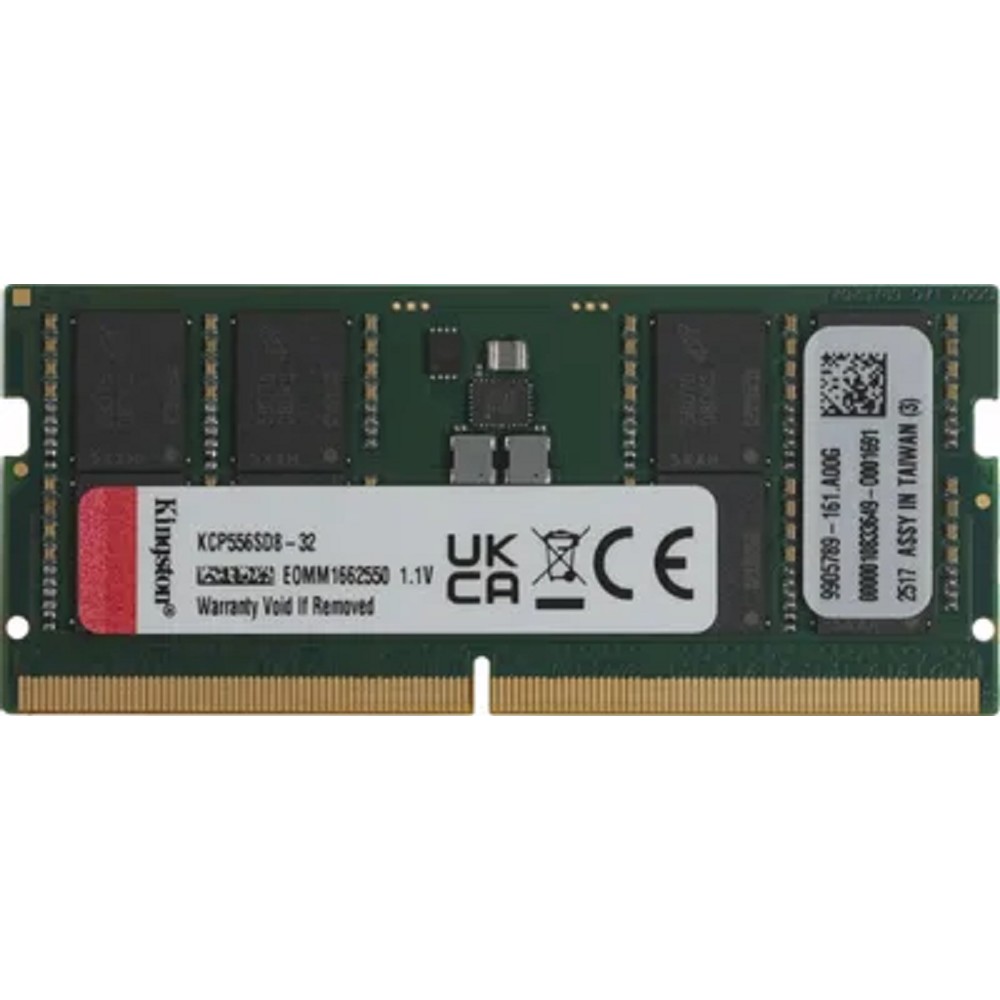 Память DDR5 SODIMM 32GB 5600MHz Kingston KCP556SD8-32 RTL PC5-44800 CL46 262-pin 1.1В dual rank Ret