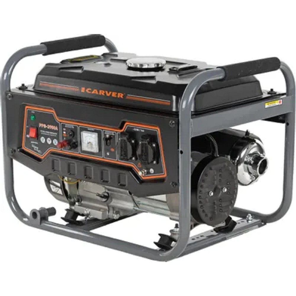 Генератор CARVER PPG- 3900А бензин [01.020.00012] { (LT-170F, 2,9/3,2кВт, 220В, бак 15л)(16 шт/пал) }