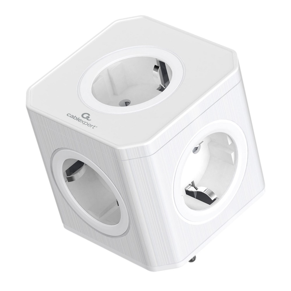 Cablexpert Тройник CUBE-5-16-W Tower (5р, 16А, заземл, ) белый, коробка {22566}				