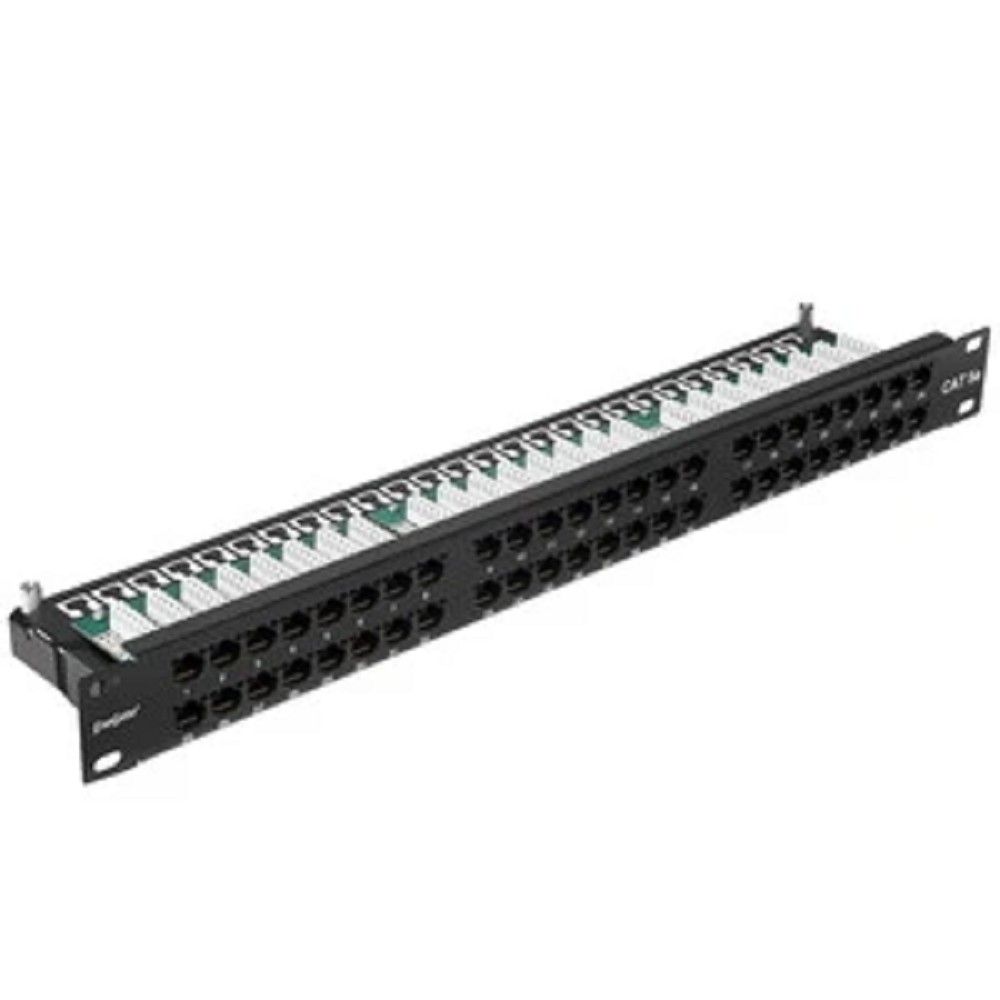 Exegate EX281081RUS Патч-панель UTP 19" 48 port кат.5e ExeGate  разъём KRONE&amp;110 (dual IDC), 1U, RoHS, цвет черный