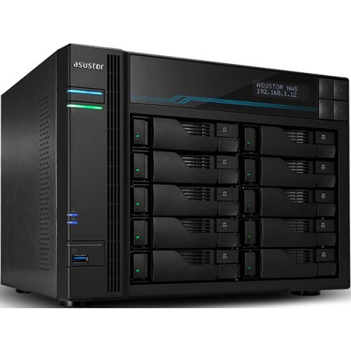 ASUSTOR AS6510T NAS/Media player/Intel Atom C3538 2,1GHz(Quad-Core), 8GB SO-DIMM DDR4, noHDD(HDD,SSD),/2x10GbE+2x2,5Gbe(LAN)/2xUSB3.2,HDMI/M.2/4ip camera license ; 90IX0191-BW3S10 