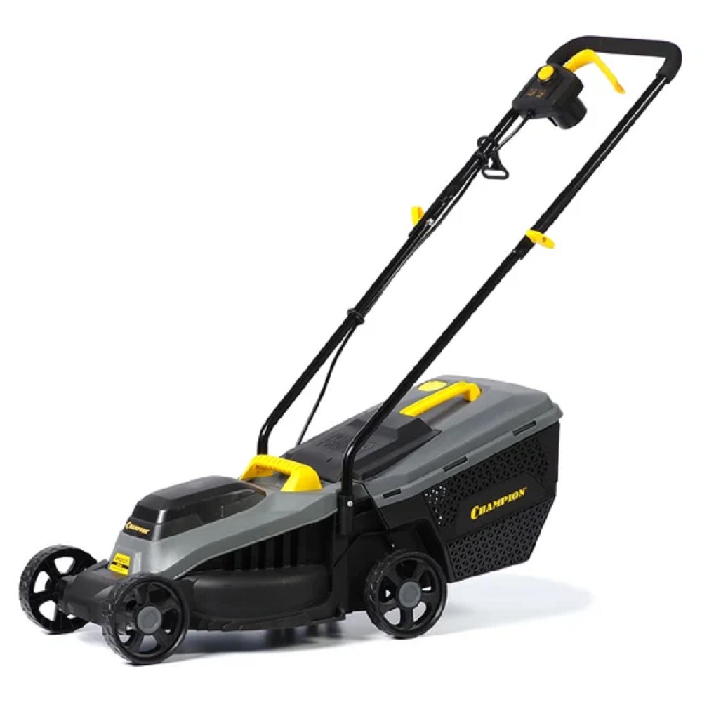 CHAMPION Газонокосилка эл. EM3212/1 { 1,2 кВт пласт.травосб. 30л ширина 320мм 30-70мм, 7,1кг }