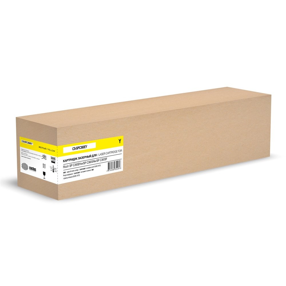 Картридж лазерный Cactus CS-SPC360EY 408187 желтый (6000стр.) для Ricoh SP C360DNw/SP C360SNw/SP C360SF