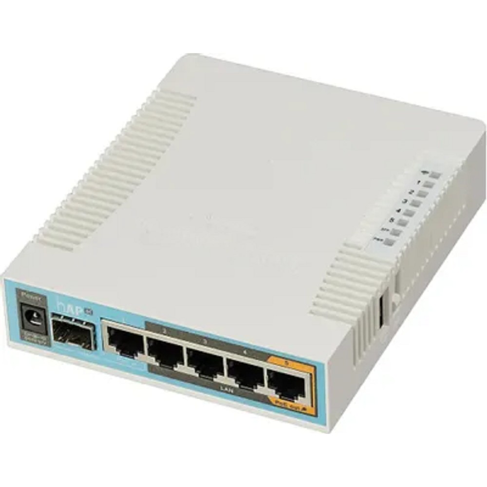 MikroTik RB962UiGS-5HacT2HnT Беспроводной маршрутизатор, hAP ac 2.4+5ГГц, 802.11a/b/g/n/ac, 5x Ethernet 1G, 1x SFP