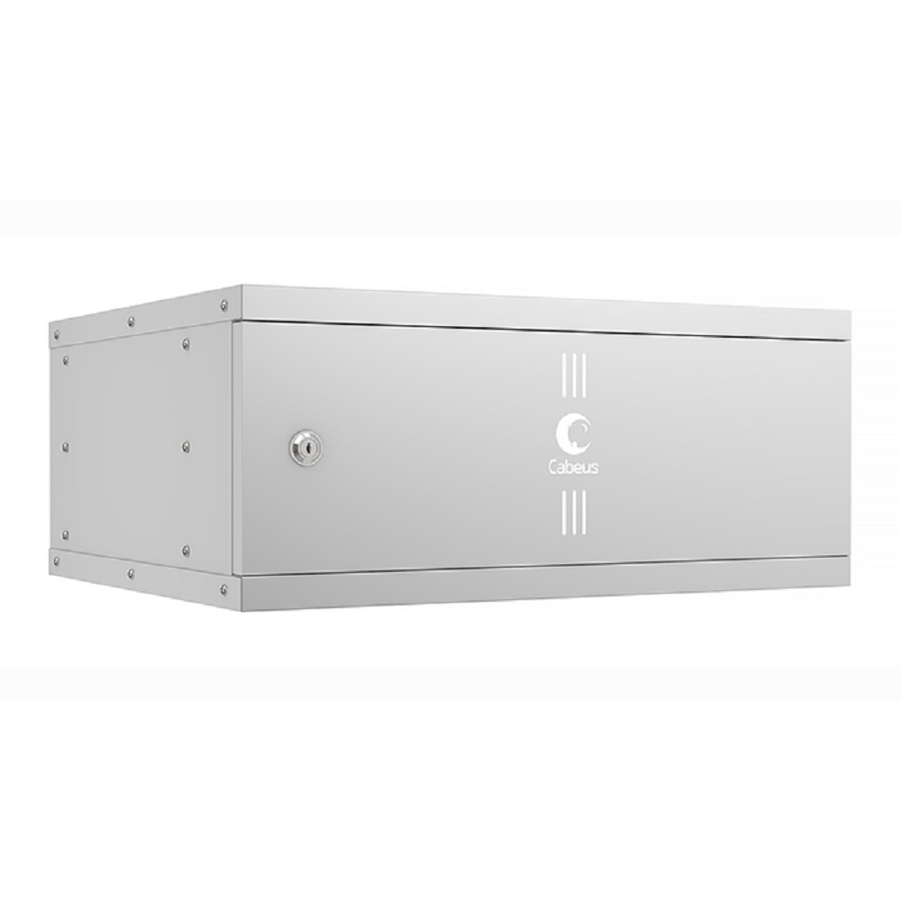 Cabeus WSC-05D-4U55/45m Шкаф телекоммуникационный настенный 19" 4U, серия LIGHT разборный, дверь металл, цвет серый