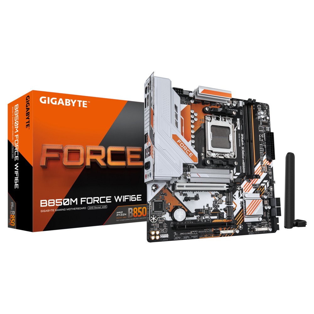 Gigabyte B850M FORCE WF6E {SocketAM5 AMD B850 2xDDR5 mATX AC`97 8ch(7.1) 2.5Gg RAID+HDMI+DP}