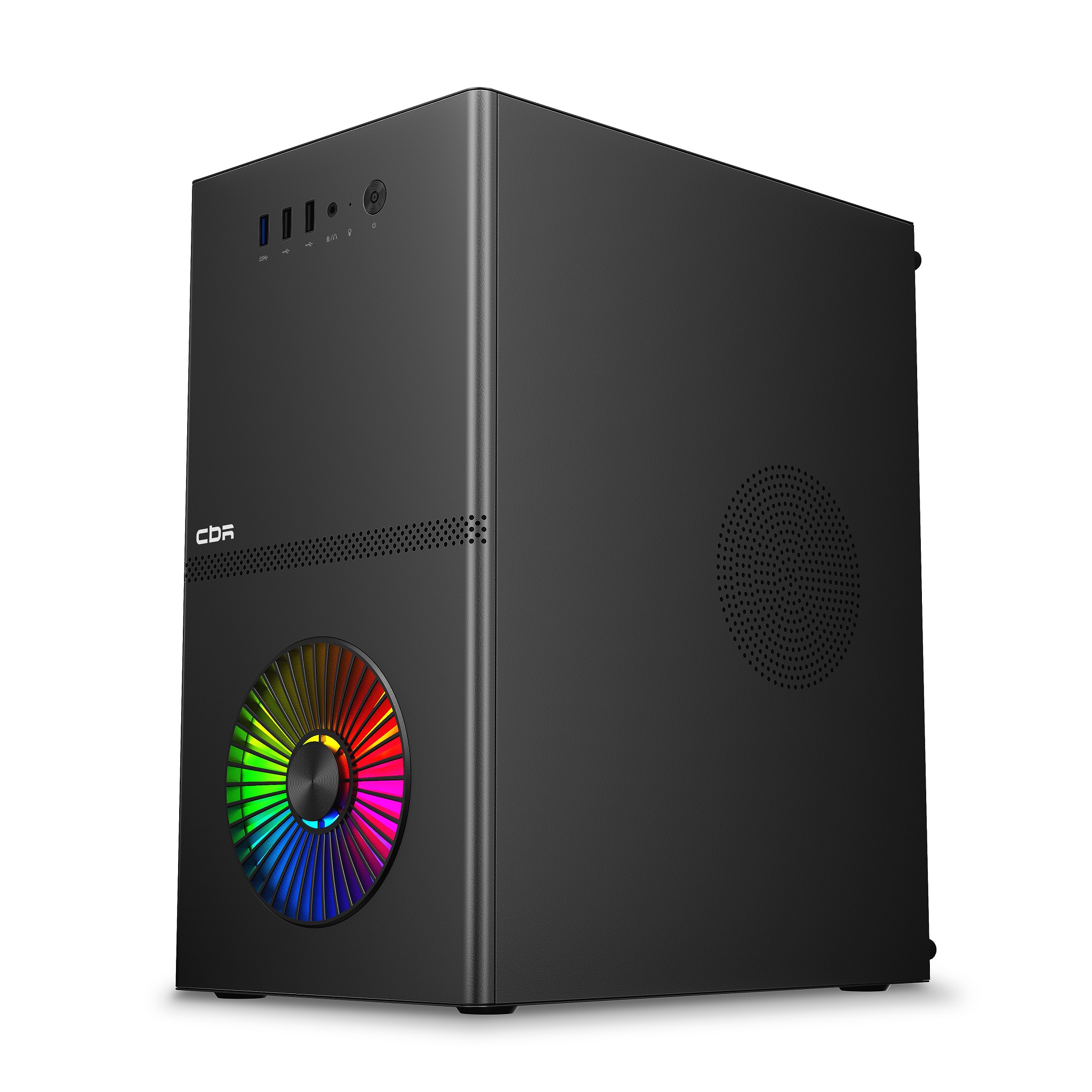 CBR Корпус mATX Minitower V867, без БП, 1*USB 3.0, 2*USB 2.0, HD Audio+Mic, Rainbow Fan, Black [PCC-MATX-V867-WPSU]