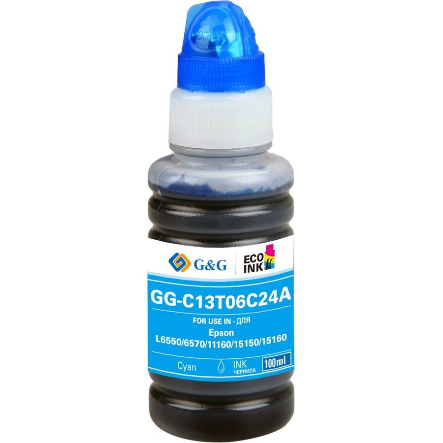 Чернила G&amp;G GG-C13T06C24A №112 голубой 100мл для Epson L6550/6570/11160/15150/15160