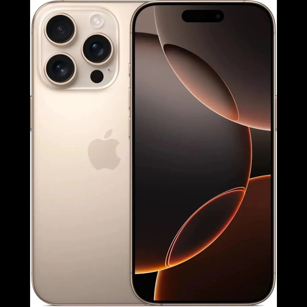 Apple A3294 iPhone 16 Pro 128Gb бежевый титан моноблок 3G 4G 2Sim 6.3" 1206x2622 iOS 18 48Mpix 802.11 a/b/g/n/ac/ax/be NFC GPS Protect