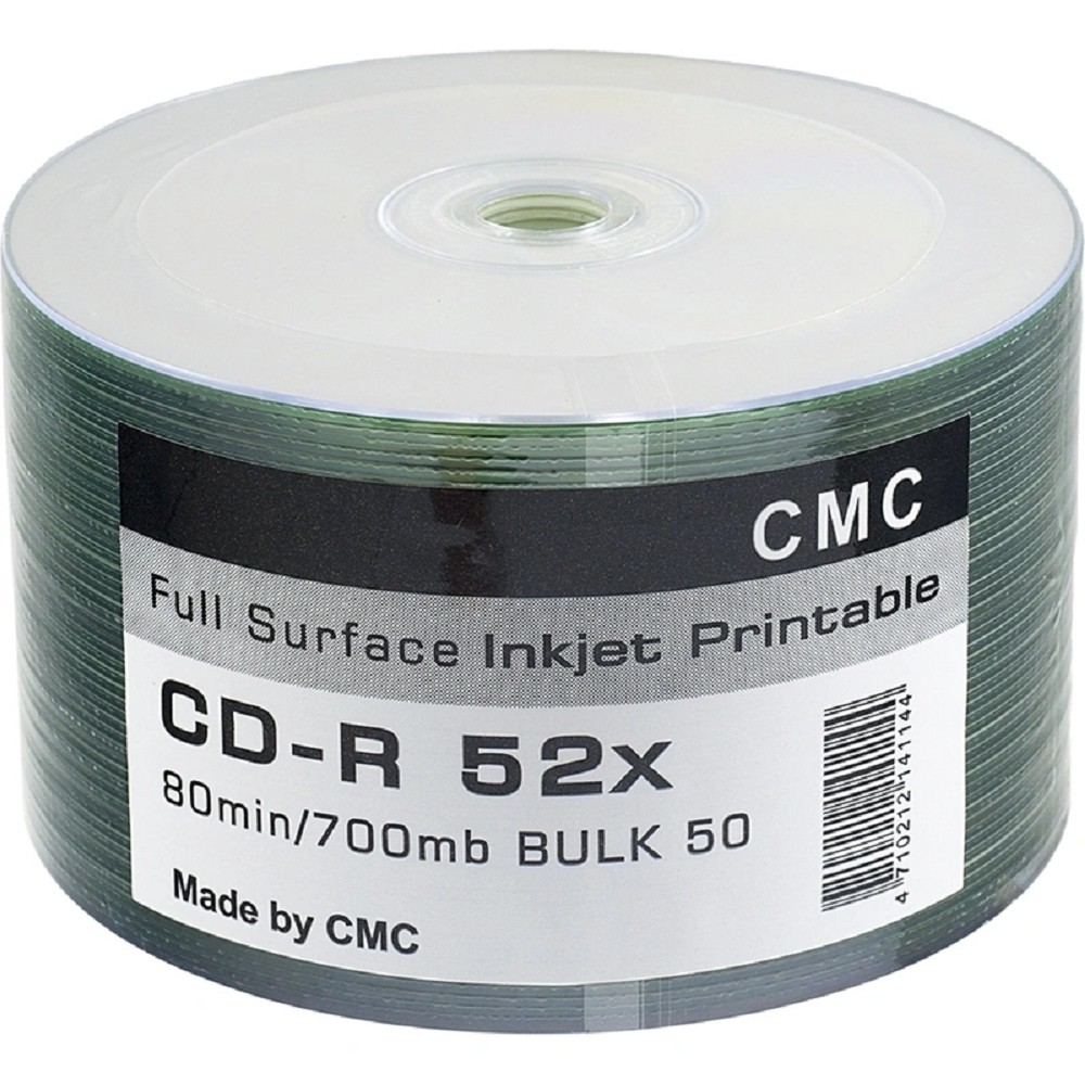 Диски CMC CD-R 80 52x Bulk/50 Full Ink Print (141144)