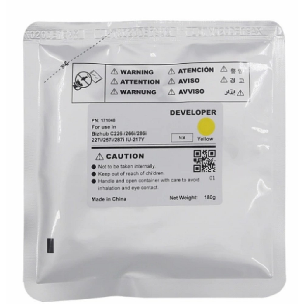 Девелопер IU-217Y-Developer для KONICA MINOLTA Bizhub C227i/C257i/C287i (CET) Yellow, 180г, 90000 ст