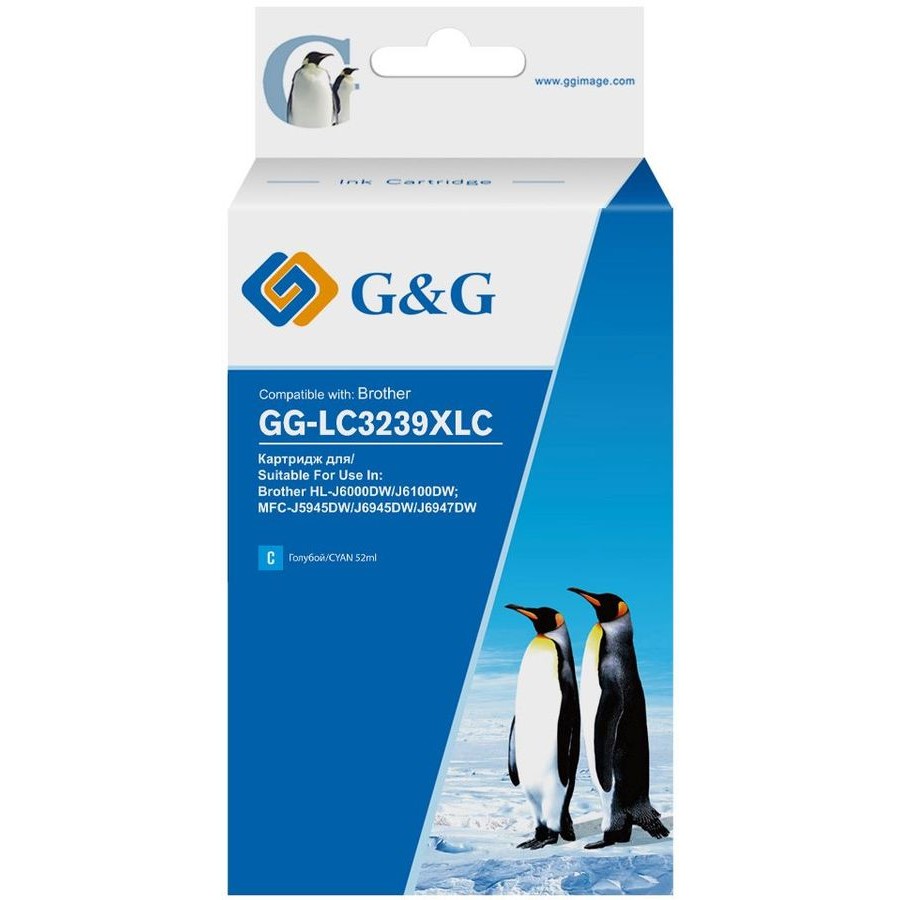 Картридж струйный G&amp;G GG-LC3239XLC голубой (52мл) для Brother HL-J6000DW/J6100DW