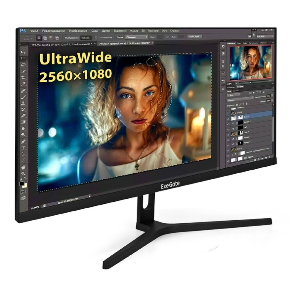 LCD ExeGate 29" ES1500 SmartView {IPS 2560x1080 75Hz 1ms 21:9 300cd 1000:1 178/178 HDMI DisplayPort USB} [EX297302RUS]