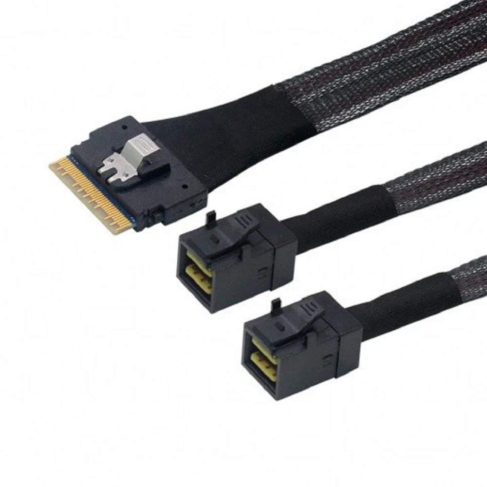 Lr-Link LRSF5443(8i)-SAS4.0 SAS SFF-8654 8i to 2xHDminiSAS SFF-8643 Cable,0.8m(SAS 4.0)