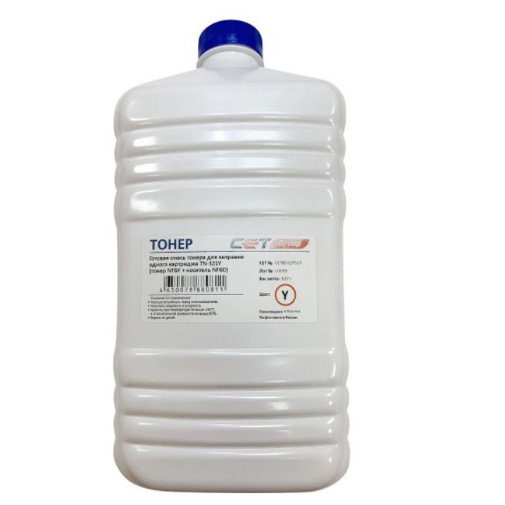 Тонер CET NF6Y + носитель NF6D для KONICA MINOLTA Bizhub C224/284/364 (Japan) Yellow, 527г/бут, CET8521Y-527
