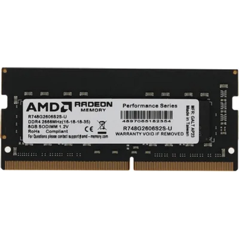 AMD DDR4 SODIMM 8Gb  PC21300 2666MHz CL16 AMD 1.2V OEM (R748G2606S2S-U)