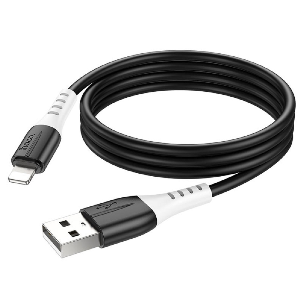HOCO X82/ USB кабель Lightning/ 1m/ 2,4A/ Силикон/ Black