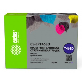 Картридж струйный Cactus CS-EPT46SD T46SD фиолетовый (30мл) для Epson SureColor SC-P700