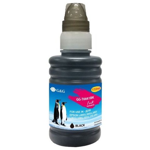 Чернила G&amp;G GG-T6641BK черный100мл для Epson L100, L110, L120, L130, L132, L210, L222