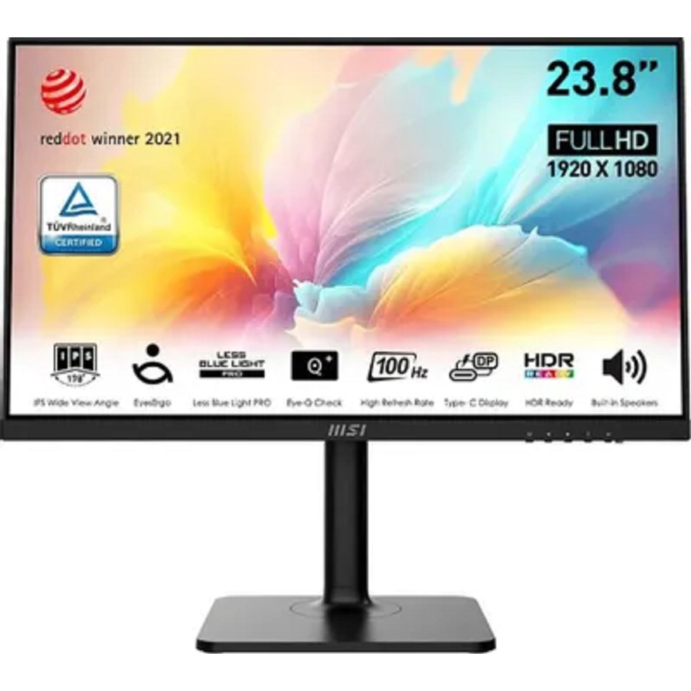 MSI Modern 23.8" MD2412P Modern черный {IPS 1920x1080 100Hz 5ms 16:9 300cd 178/178 HDMI M/M USB-C(PD 15W) HAS Pivot} [9S6-3PA59H-095]