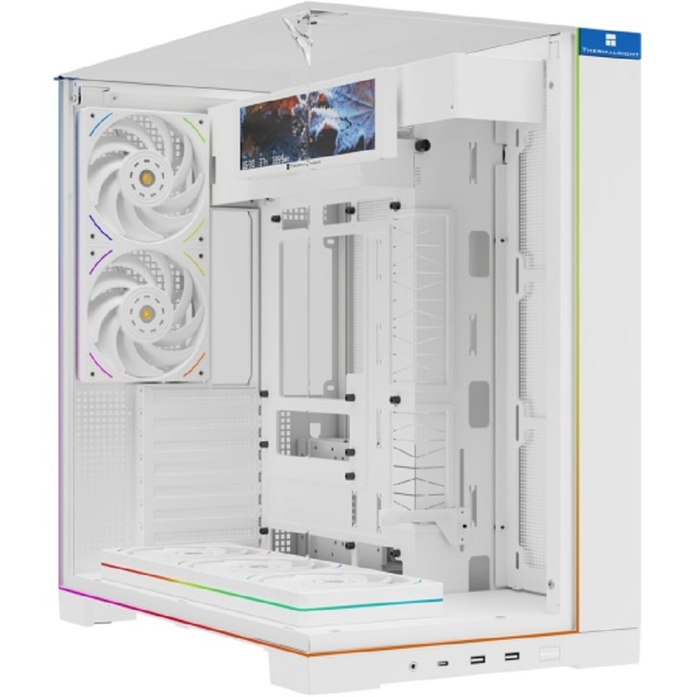 Thermalright Корпус TR-A70 Vision White FanUB / TG / TL-UB36RW+TL-UB24W PWM Fans / 9.16'' LCD screen / USB TYPE-C / ATX  / TRA70VFUBW