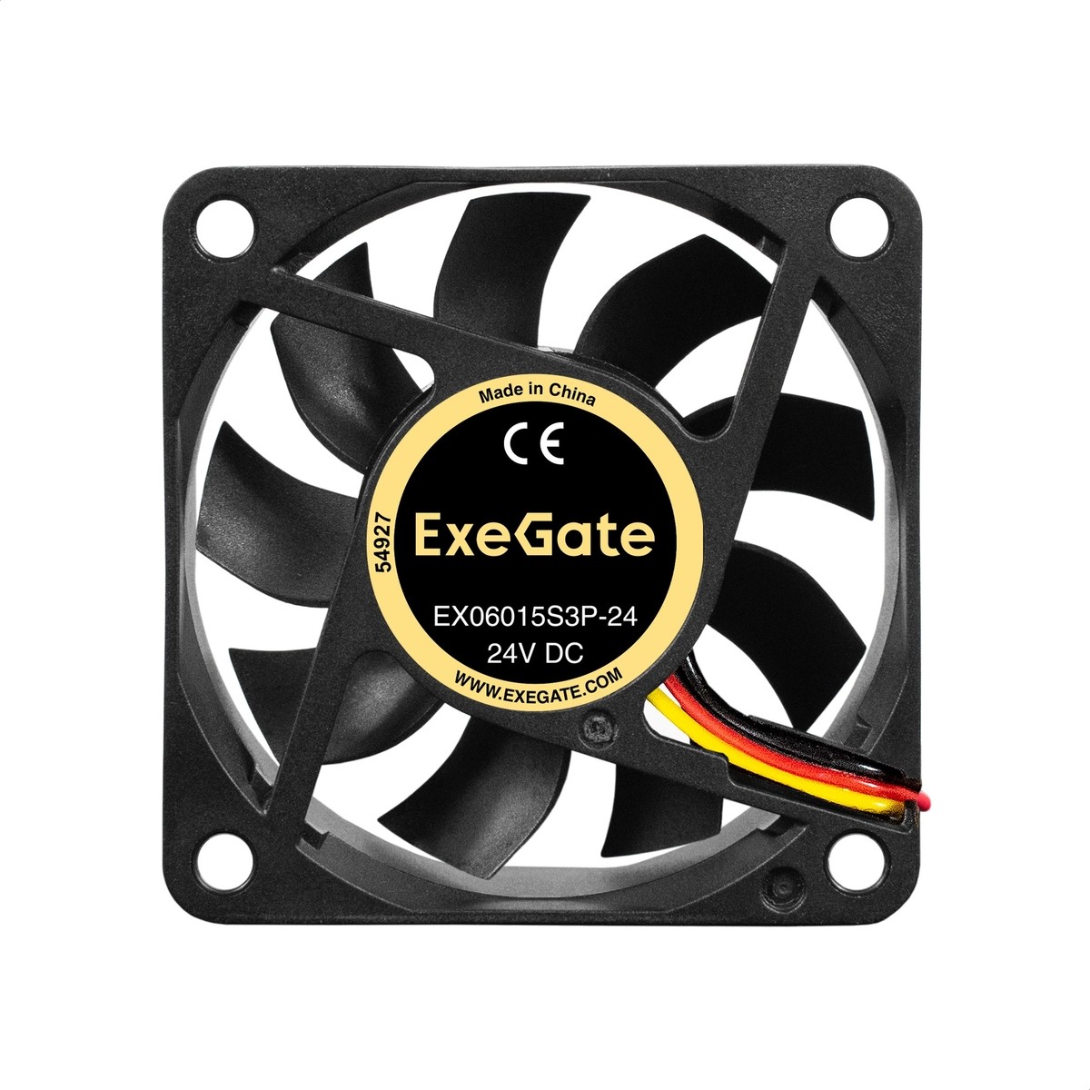 Exegate EX297075RUS Вентилятор 24В DC ExeGate EX06015S3P-24 (60x60x15 мм, Sleeve bearing (подшипник скольжения), 3pin, 4800RMP, 34,1dBA)