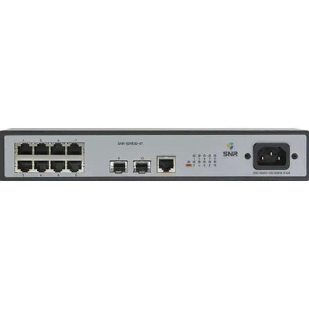 SNR SNR-S2982G-8T Управляемый коммутатор уровня 2, 8 портов 10/100/1000Base-T и 2 порта 100/1000Base-X (SFP), встроенный БП ~220V AC