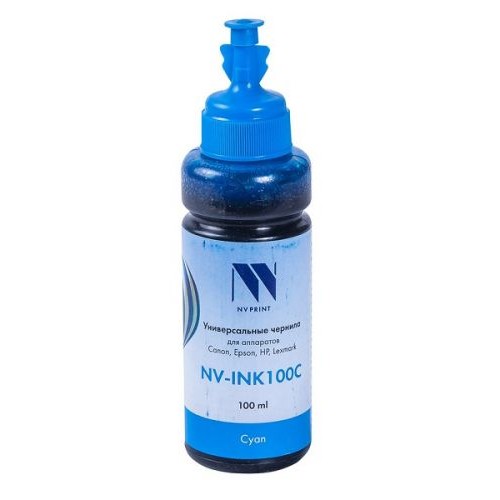 Чернила NV Print-INK100 универсальные Cyan на водной основе для аппаратов Сanon/Epson/НР/Lexmark (100ml) Китай
