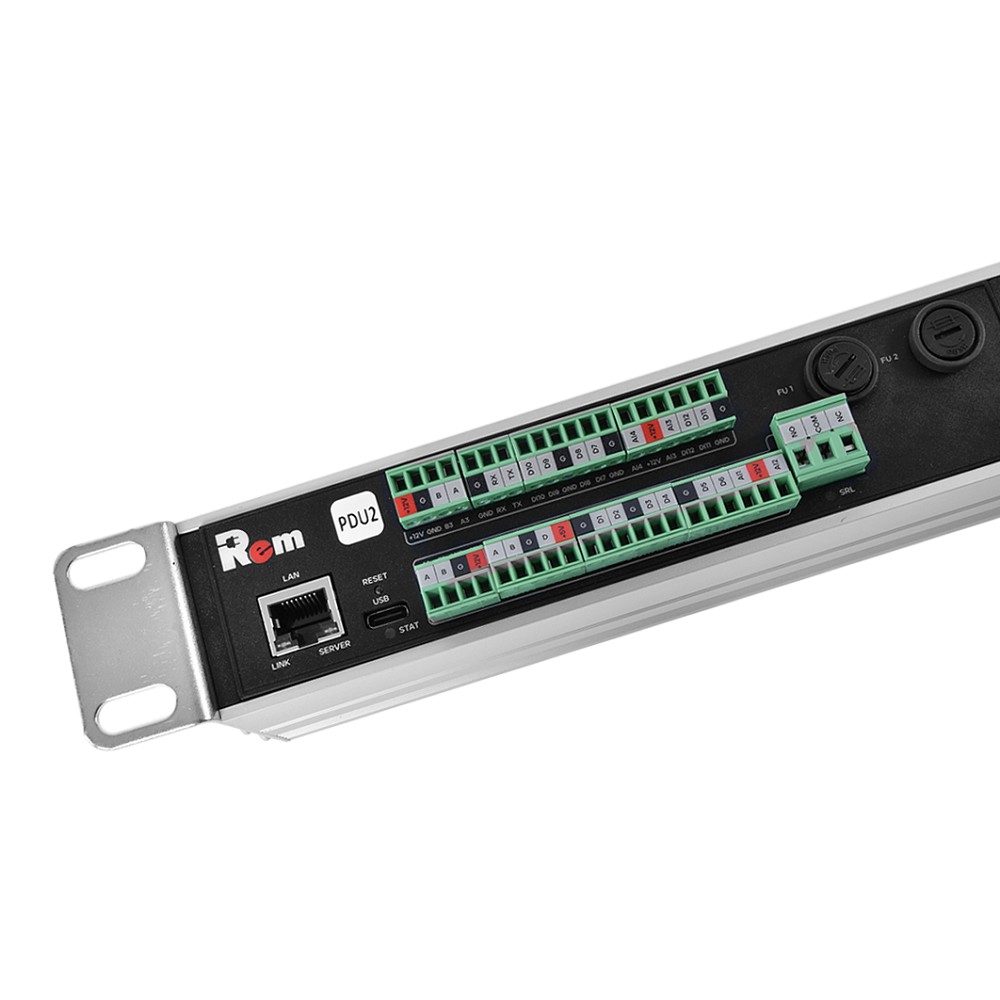 REM Верт блок розеток Rem-2MC,LINUX,мониторинг,измерение,3~16A,48C13,1820мм,вх IEC309,шнур 3м