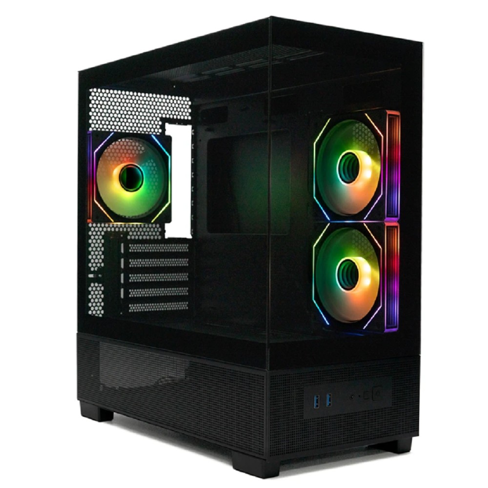 XASTRA Q500M 3ARGB-C10 Black mATX/Aquarium/Screewless/ 3x120mm ARGB PWM FM fans/Argb+PWM HUB 10port/ Q500M-3FM12A-C10