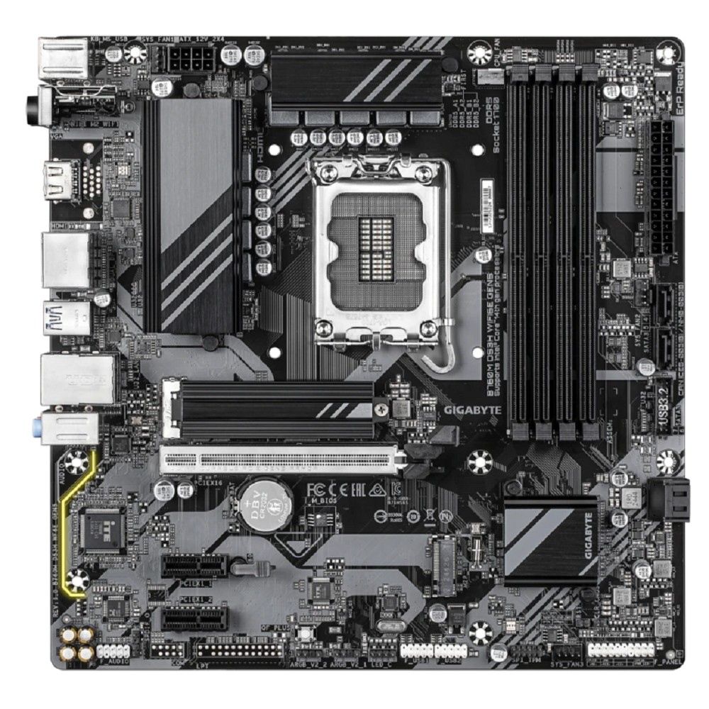Gigabyte B760M DS3H WF6E GEN5 {Soc-1700 Intel B760 4xDDR5 mATX AC`97 8ch(7.1) 2.5Gg RAID+HDMI+DP}