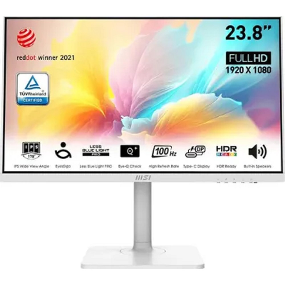 MSI Modern 23.8" MD2412PW белый {IPS 1920x1080 100Hz 5ms 16:9 300cd 178/178 HDMI 2x3W USB HAS Pivot} [9S6-3PA59H-096]