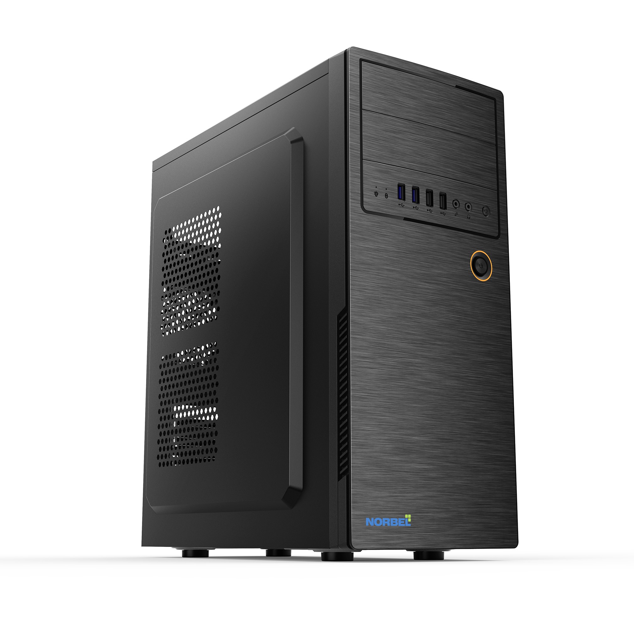 CBR Корпус ATX Miditower E180, c БП ATX450-12EC (450W/120mm), 2*USB 3.0, 2*USB 2.0, HD Audio+Mic, Black [PCC-ATX-E180-USB32-USB22-450W]