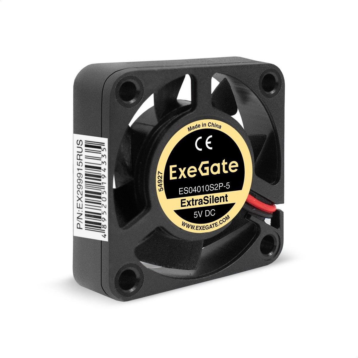 Exegate EX299915RUS Вентилятор 5В DC ExeGate ExtraSilent ES04010S2P-5 (40x40x10 мм, Sleeve bearing (подшипник скольжения), 2pin, 4500RPM, 22dBA)