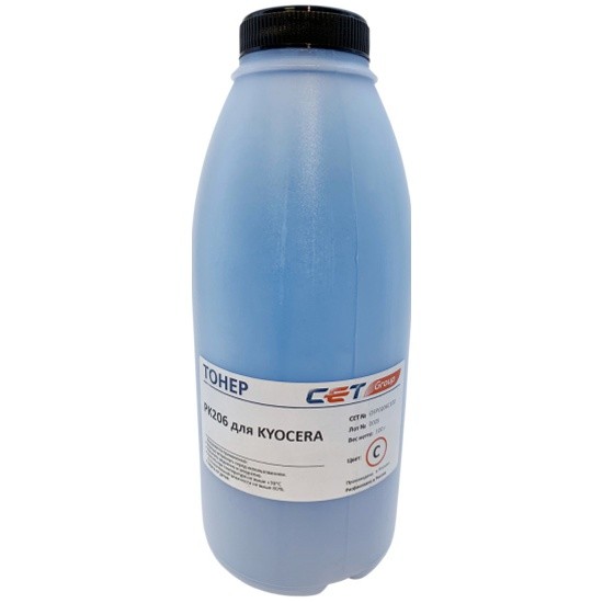Тонер CET PK206 для KYOCERA ECOSYS M6030cdn/6035cidn/6530cdn/P6035cdn (Japan) Cyan, 100г/бут, (унив.), OSP0206C-100