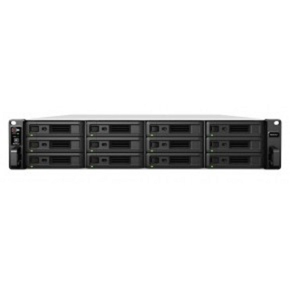 Synology RS3621xs+ (Rack2U) 8C2,1Ghz/8Gb (64)/RAID0,1,10,5,6/up to12HP HDDs SATA(3,5"or2,5")up to 36 with 2xRX1217RP/2xUSB/4GE+2x10GE/2xPCIe/iSCSI/2xIPcam(upto90)/2xRPS/no rail/5YW 