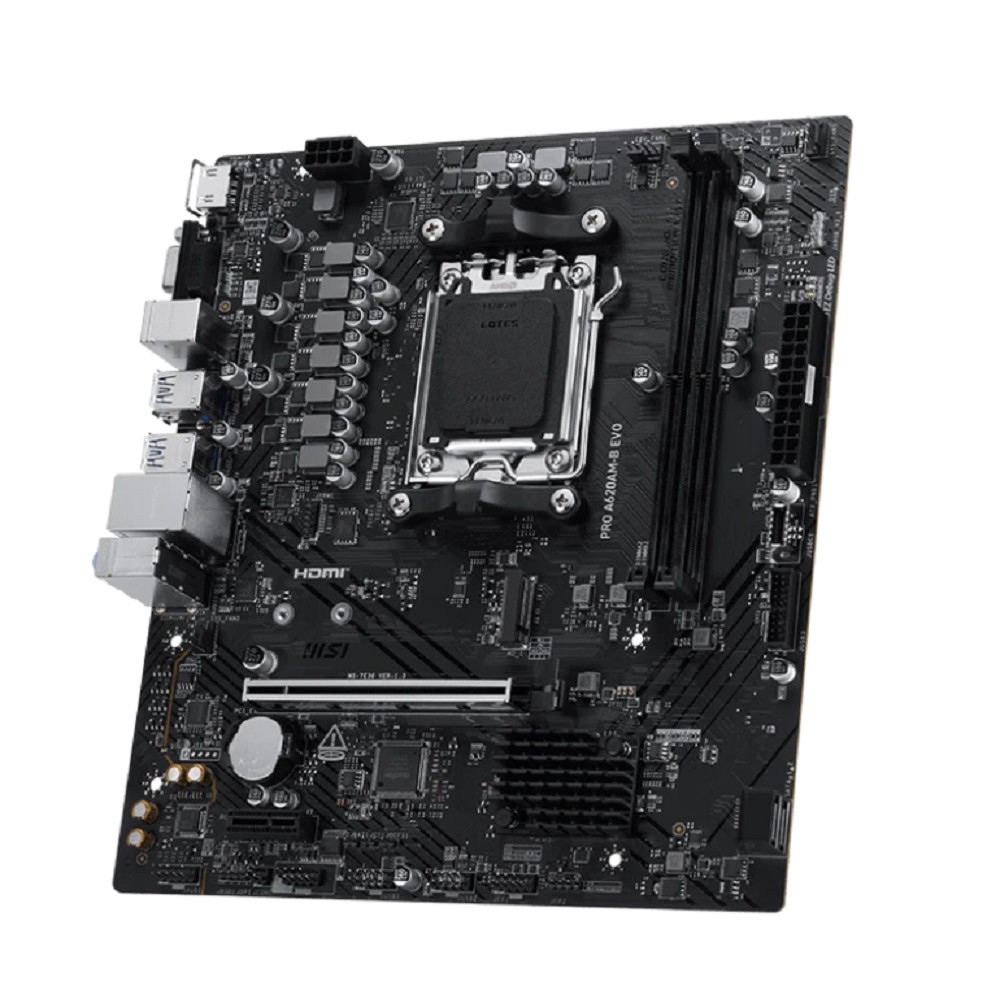 MSI PRO A620AM-B EVO Socket AM5 AMD A620A 2xDDR5 mATX AC`97 8ch(7.1) 2.5Gg RAID+VGA+HDMI
