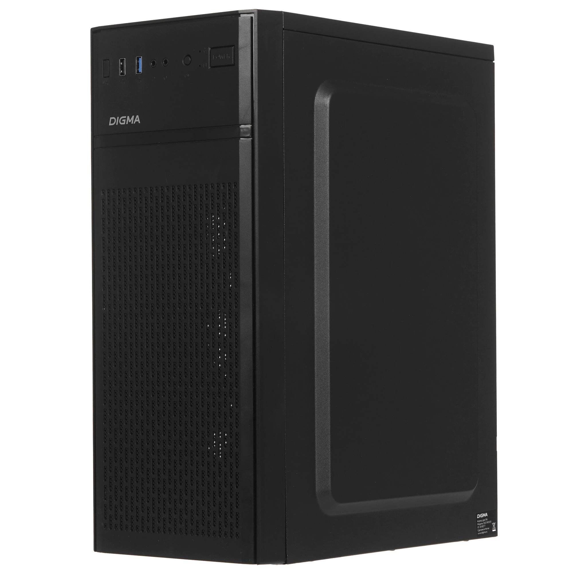 Корпус Digma DCC-MD301 черный без БП ATX 1x80mm 4x120mm 1xUSB2.0 1xUSB3.0 audio