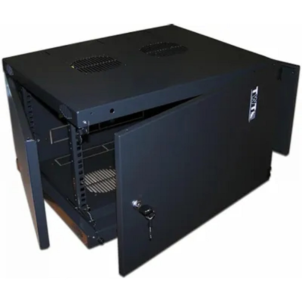 Lanmaster TWT-CBWNM-6U-6X6-BK Шкаф коммутационный настенный 6U 550x600mm пер.дв.металл задн.дв.спл.стал.лист 60кг черный IP20