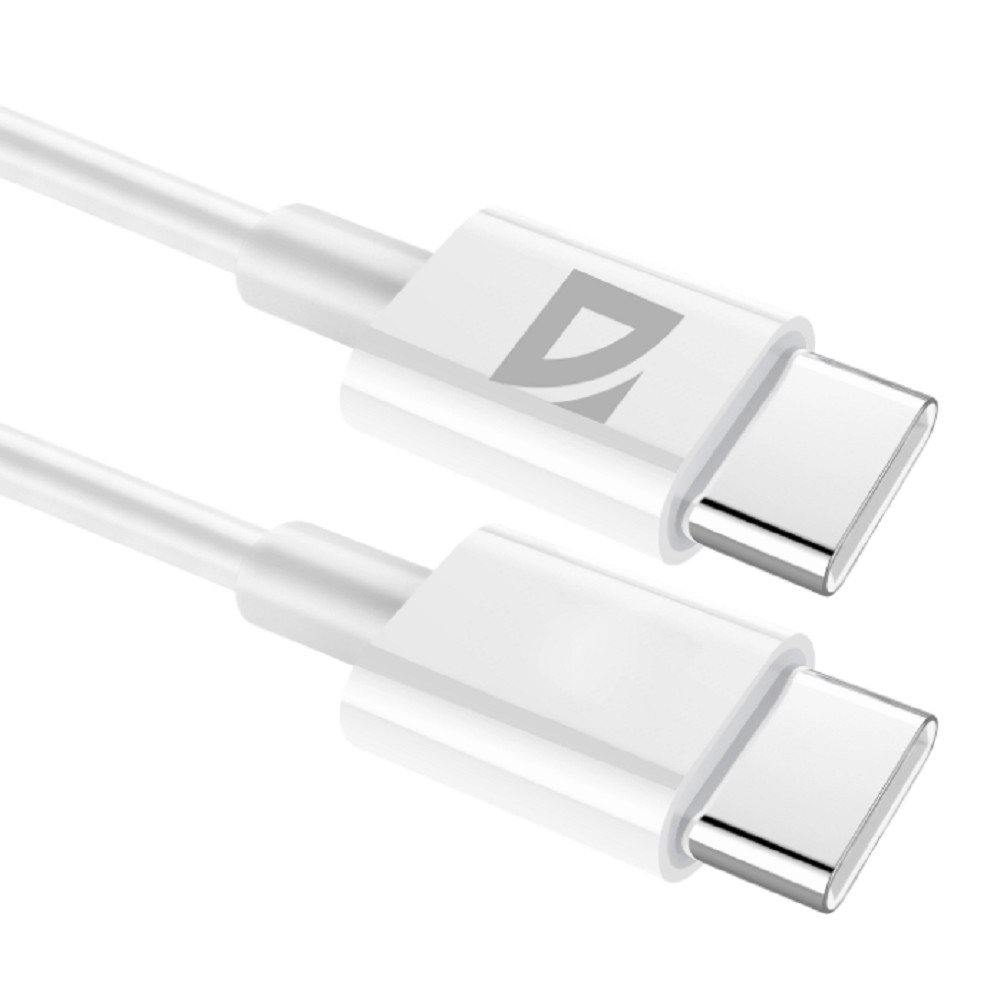 Defender USB кабель F182 TypeC-TypeC 2м, 30 Вт, PD,TPE,белый,пакет (87537)