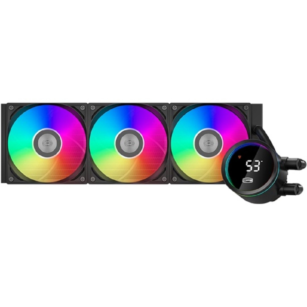 PCCooler DA360 Pro ARGB Digital BK (300W, 360mm, LED temp., Black, ARGB/ Fans: 3x120mm, 75.8CFM, 33.7dBA, 2200RPM/ Pump height 57mm, 28dBA, 3000RPM, Rad thickness 27mm/ S: 1851, 17