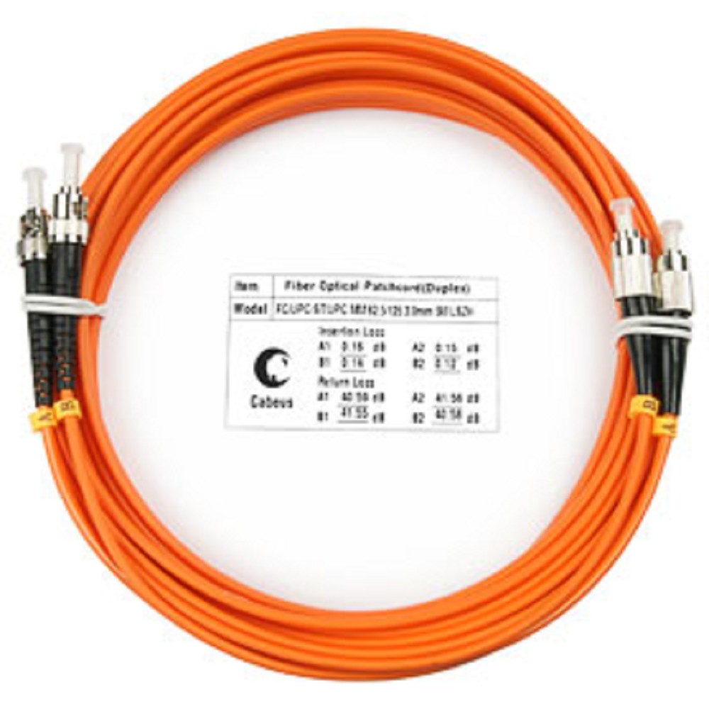 Cabeus FOP-62-FC-ST-5m Шнур оптический duplex FC-ST 62,5/125 mm 5м LSZH