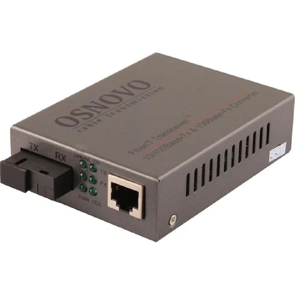 OMC-100-11S5b Оптический Fast Ethernet медиаконвертер для передачи Ethernet по одному волокну одномодового оптического кабеля до 20км.