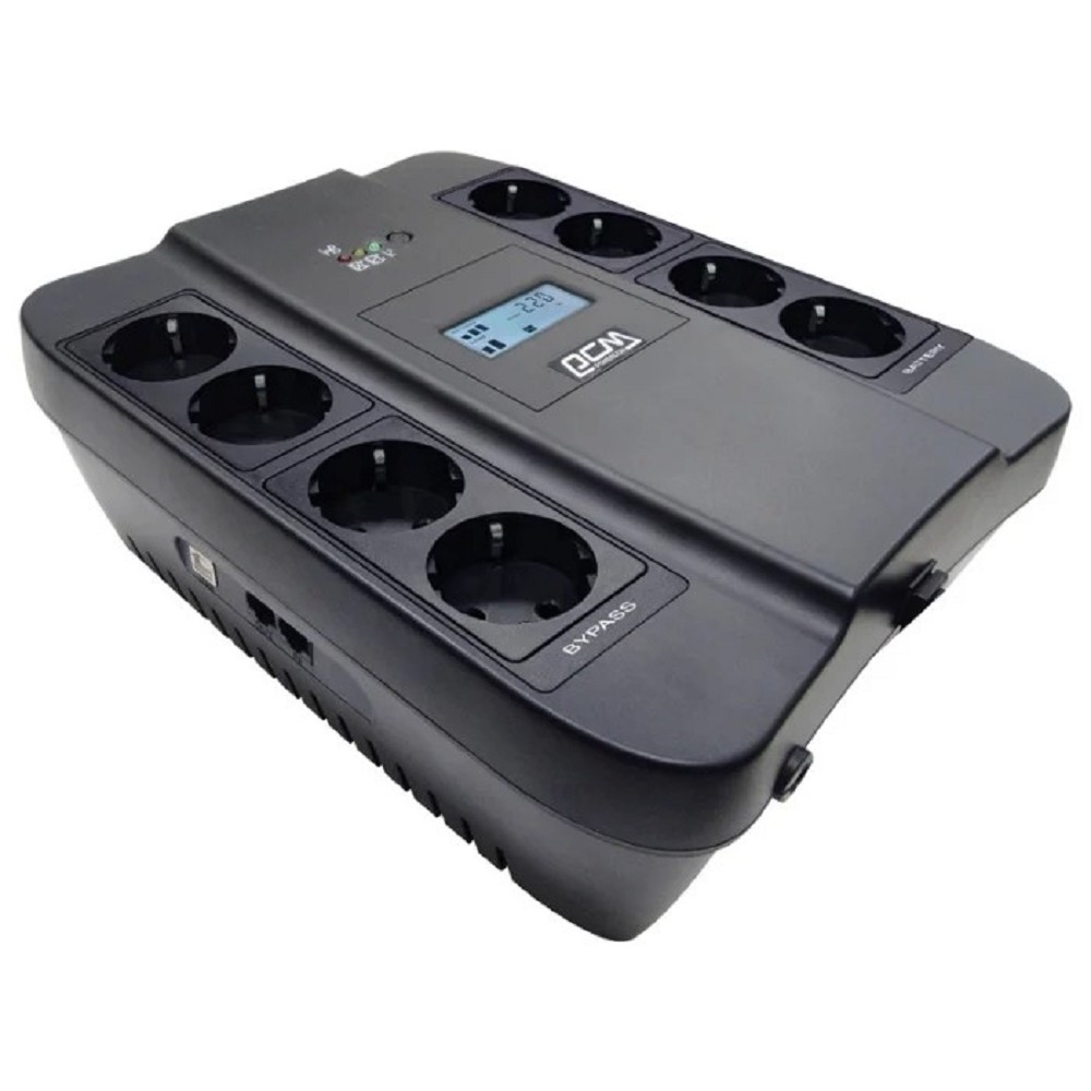 PowerCom Spider SPD-1100U LCD ИБП {Line-Interactive, 1100VA / 605W, 8xEURO: 4 с резервным питанием, 4 с фильтрацией, USB} (1138694)