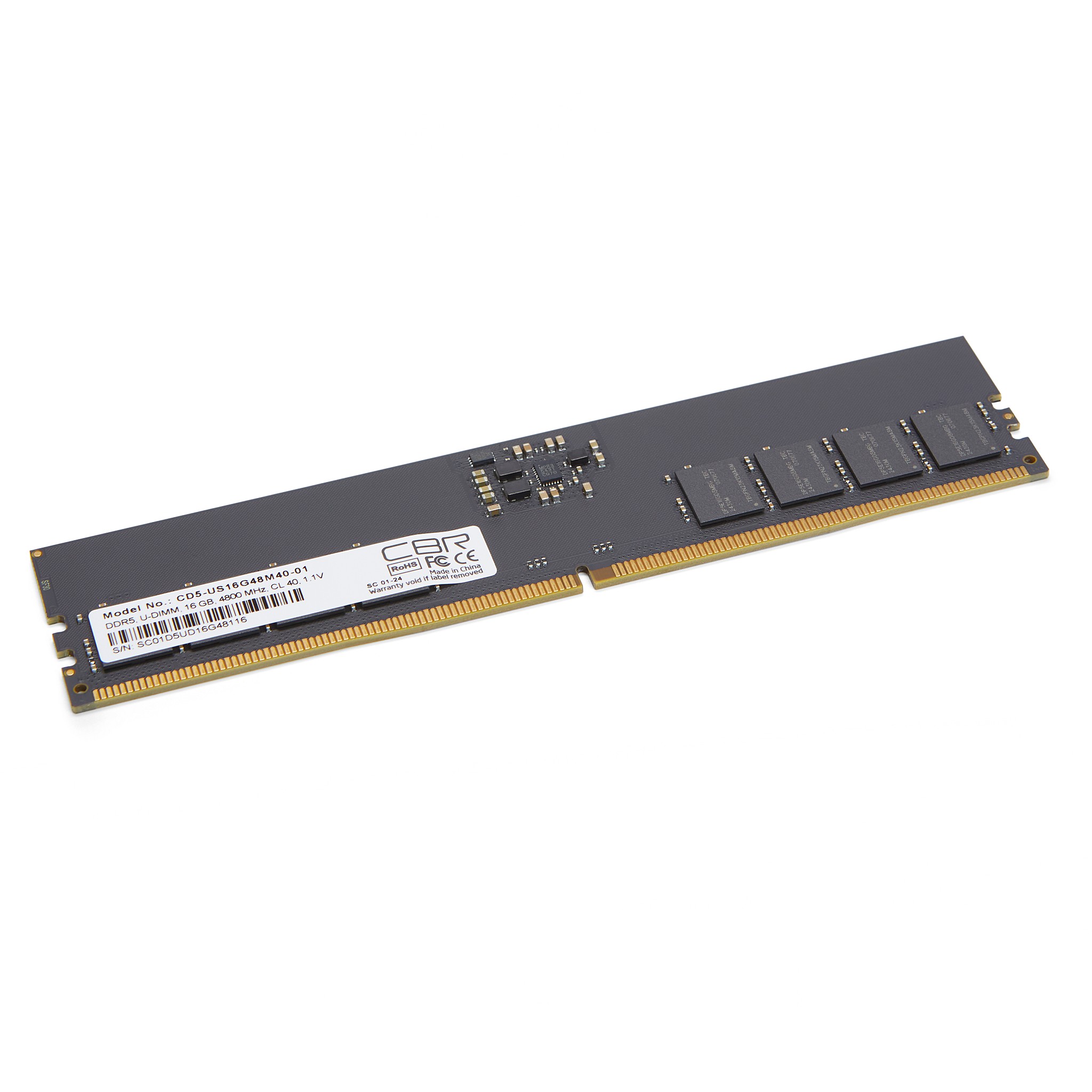 CBR DDR5 DIMM (UDIMM) 16GB CD5-US16G48M40-01 PC5-38400, 4800MHz, CL40, 1.1V
