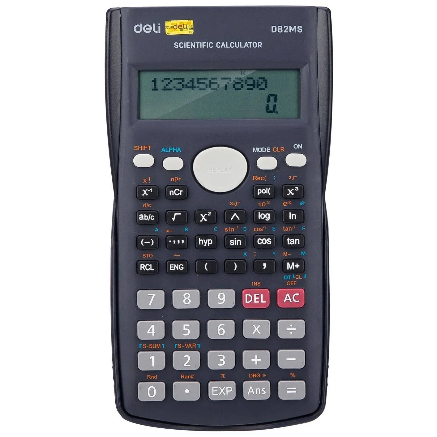 Калькулятор научный Deli ED82MS темно-синий 10+2-разр. [1147246]