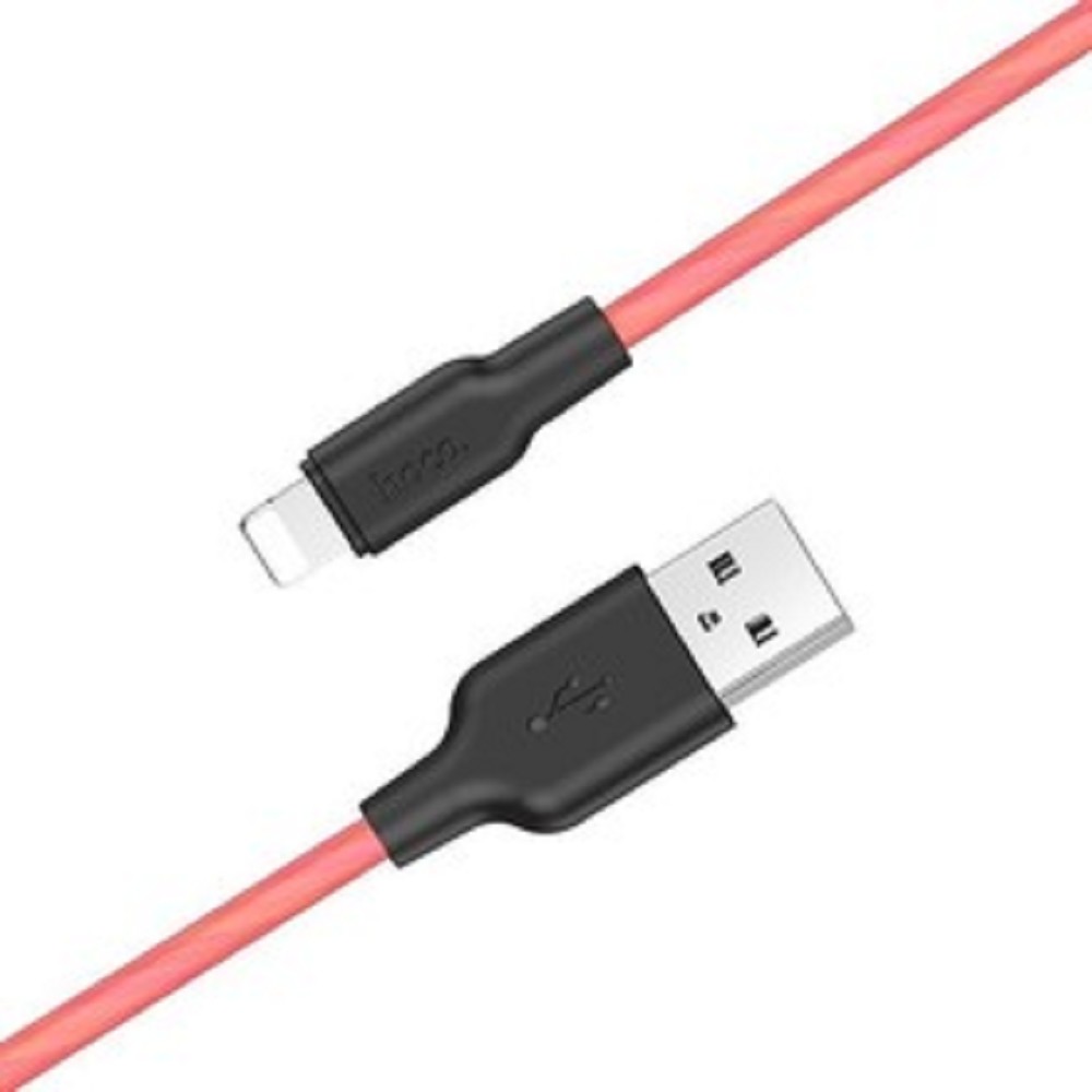 HOCO HC-71372 X21/ USB кабель Lightning/ 1m/ 2A/ Силикон/ Black&amp;Red