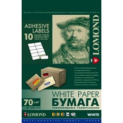 LOMOND 2100055 Универсальные этикетки Lomond белые/А4/105x59.4 мм/50 листов