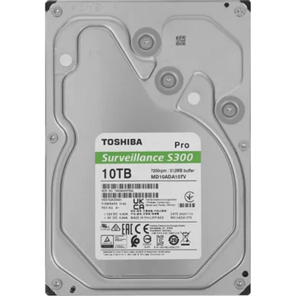 10TB Toshiba Surveillance S300 Pro (MD10ADA10TV) {SATA 6.0Gb/s, 7200 rpm, 512Mb buffer, 3.5" для видеонаблюдения}